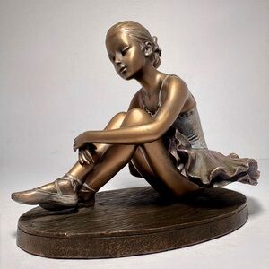 Vintage 2003 Veronese Statuette “Young Ballerina” Cold Bronze Effect Figurine